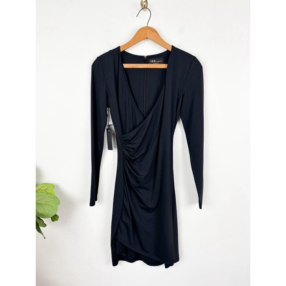 NWT Aritzia Ten by Babaton Passion Black Faux Wrap Dress Sz M